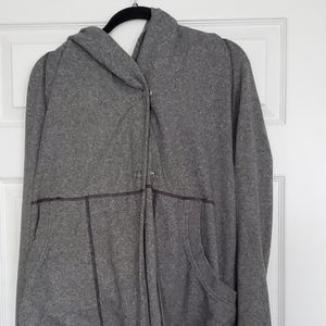 Lululemon size 8 charcoal Grey yoga button front swear jacket.